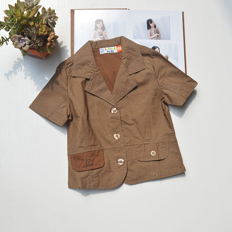 法单换标 男童夏季薄款短袖西装小外套 80-120码 清仓特价