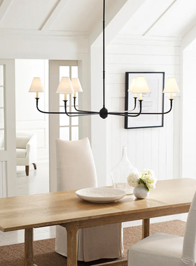 全铜轻奢大气北欧简约餐厅吊灯客厅枝型布罩灯具现代创意餐厅灯饰