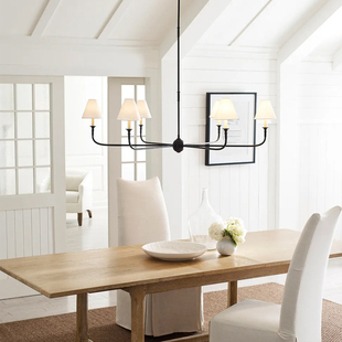 全铜轻奢大气北欧简约餐厅吊灯客厅枝型布罩灯具现代创意餐厅灯饰