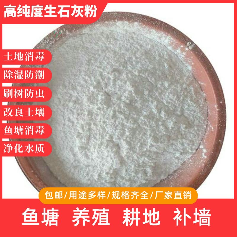 生石灰粉纯度高精土壤杀菌消毒周边驱虫树木涂白水质净化房间除湿