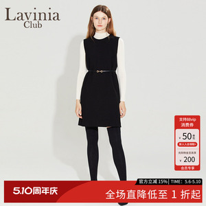 Lavinia赫本风小黑裙25春秋时尚商务通勤气质优雅修身减龄连衣裙