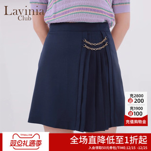 裙OL通勤 高腰显瘦百褶短裙纯色西装 Lavinia miu系半身裙春夏女装