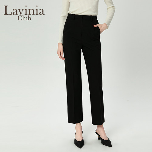 Lavinia黑色高腰显瘦女西装裤