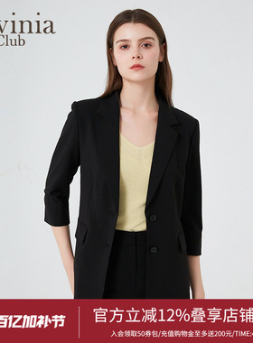 Lavinia职业正装黑色气质西服外套女春秋商务通勤西装B43W06