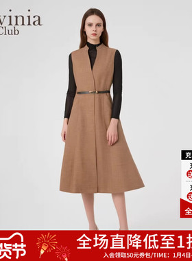 Lavinia气质通勤高腰中长款连衣裙T恤两件套春秋新款时尚套装