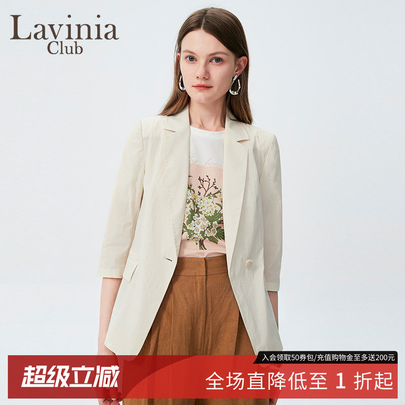 夏季薄款七分袖通勤小西装图片