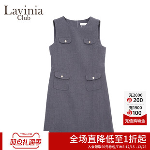 工装 气质多口袋设计无袖 风连衣裙女F55L102 时尚 Lavinia2025秋新款