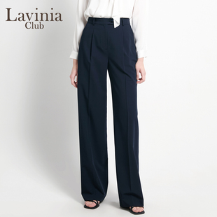 女J61K02 裤 Lavinia2026春新款 休通勤闲百搭单褶高腰直筒阔腿西装