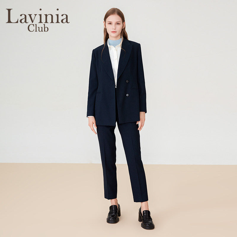 Lavinia女藏蓝春秋商务西装套装图片