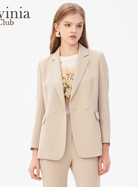 【品质醋酸】Lavinia 春秋款商务气质纯色西装外套女J41W06P