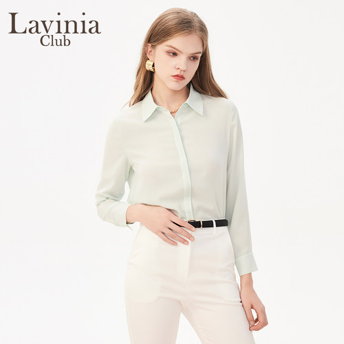 Lavinia法式雪纺修身通勤衬衫