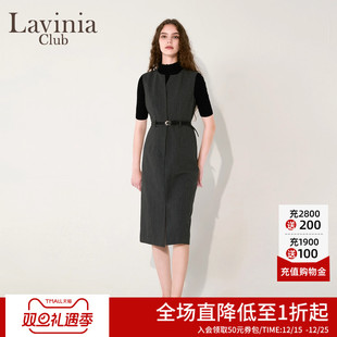 Lavinia轻奢无袖 约简气质通勤条纹长裙B55L02 连衣裙女2025秋新款