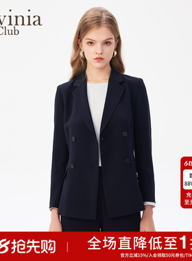Lavinia拉维妮娅女装双排扣西装商务通勤西服春秋新款J41W02P