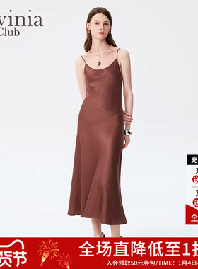 【醋酯】Lavinia夏新款法式优雅气质性感修身吊带连衣裙B43L112P