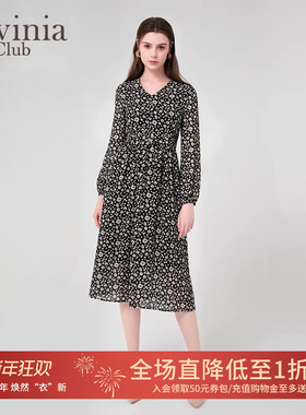 Lavinia 早春新款法式浪漫碎花连衣裙女收腰气质茶歇裙R45L51