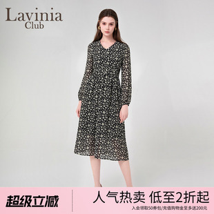 法式 浪漫碎花连衣裙女收腰气质茶歇裙R45L51 早春新款 Lavinia