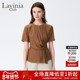 Lavinia 女43C110 百搭小众圆领收腰绑带冰丝衬衫 法式 气质简约时尚