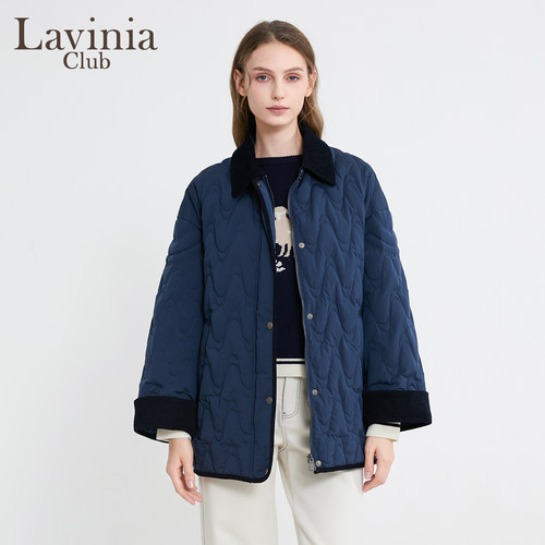 Lavinia波浪绗缝女羽绒服显瘦
