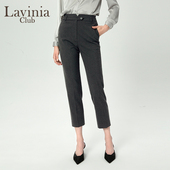 通勤百搭直筒小脚裤 Lavinia秋装 2025新款 裤 B47K02 女灰色垂感西装