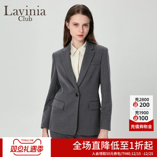 外套B47W09S 戗驳领H型优雅通勤宽松西装 拉维妮娅秋冬新款 女装