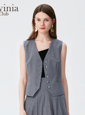 Lavinia通勤气质v领西装马甲女2025夏季新品小个子背心外套B53M13