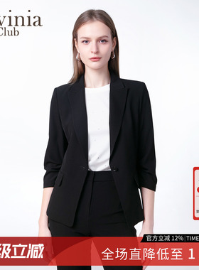 Lavinia通勤气质女黑色西服职业正装西装外套夏季新款J53W01
