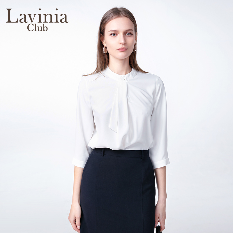 Lavinia高智感法式上衣2025年春新款OL通勤气质白衬衫女Q51C107S