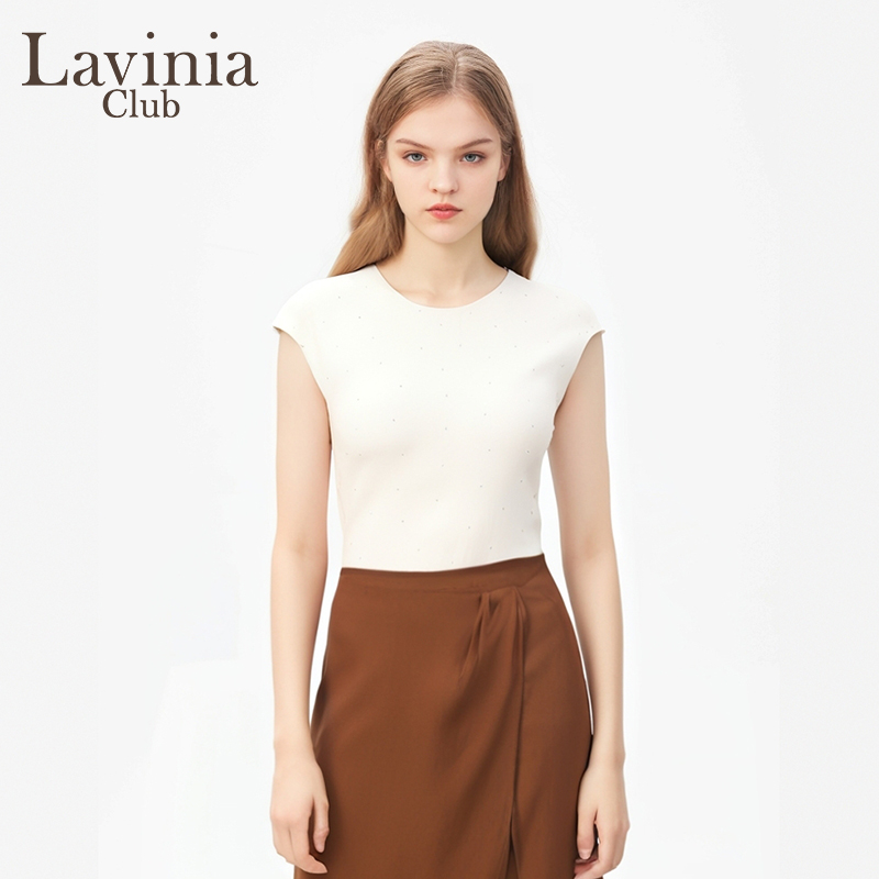 Lavinia高质感流光正肩针织衫女2025春新款OL气质T恤上衣Y51Z132D