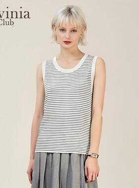 Lavinia 2025年春季新品基础款简约黑白条纹百搭圆领背心女O51Z54