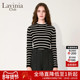 Lavinia2025秋冬新款 黑白撞色半圆领羊毛混纺条纹针织衫 女R47Z136