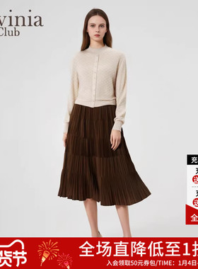 Lavinia气质通勤羊毛针织开衫女秋冬新款小香风长袖外搭上衣