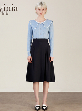 Lavinia 新款大摆半身裙女OL职场通勤高腰显瘦A字裙F45Q120AS