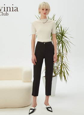 Lavinia西装裤女春秋新款薄款通勤职业高腰直筒烟管裤B31K03P