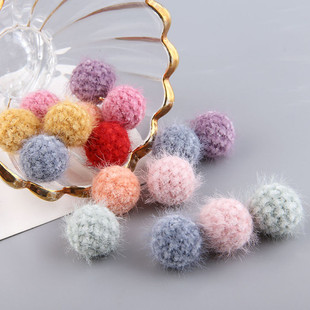 羊羔毛球纽扣仿水貂绒毛扣子圆形毛衣衣服外套装饰扣耳环吊坠配件