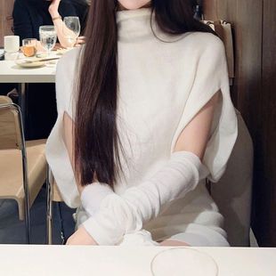 上衣短款 宽松短袖 针织短裙套装 三件套 女 套 套头针织衫 袖 毛衣