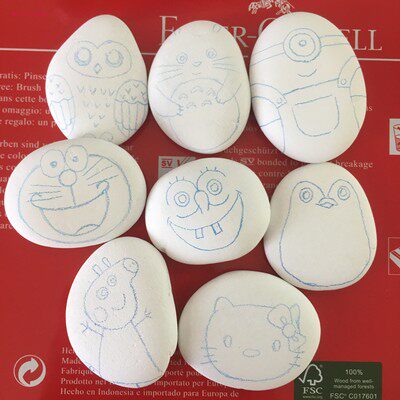 石头画半成品手工材料包幼儿园幼师美术亲子作业动手生日毕业礼物