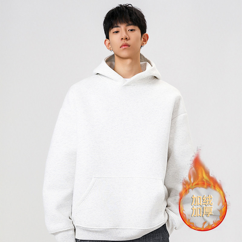 5W件+420g华棉加绒2026春连帽纯色套头卫衣无影墙WY801-JR特P35，男装卫衣，电商A030