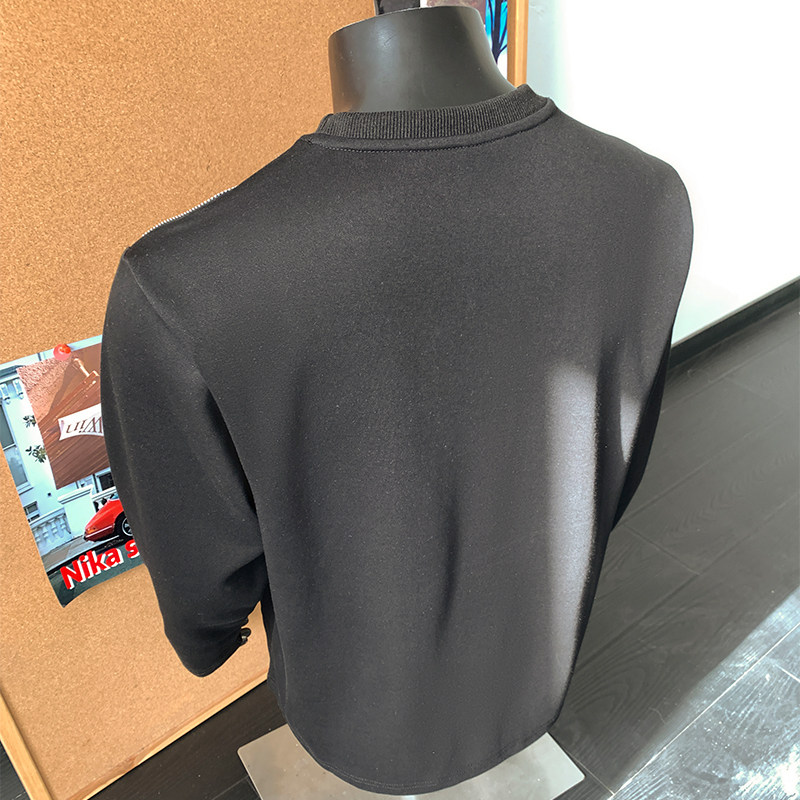 2000件+320g新款设计感宽松长袖拉链T恤人台假模T2603P25,男装T恤,电商A030
