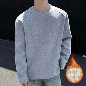 1w+420g华棉加绒 2026春款解构拼接长袖T恤 高街 T2596-JR 特P23，男装T恤，电商A030