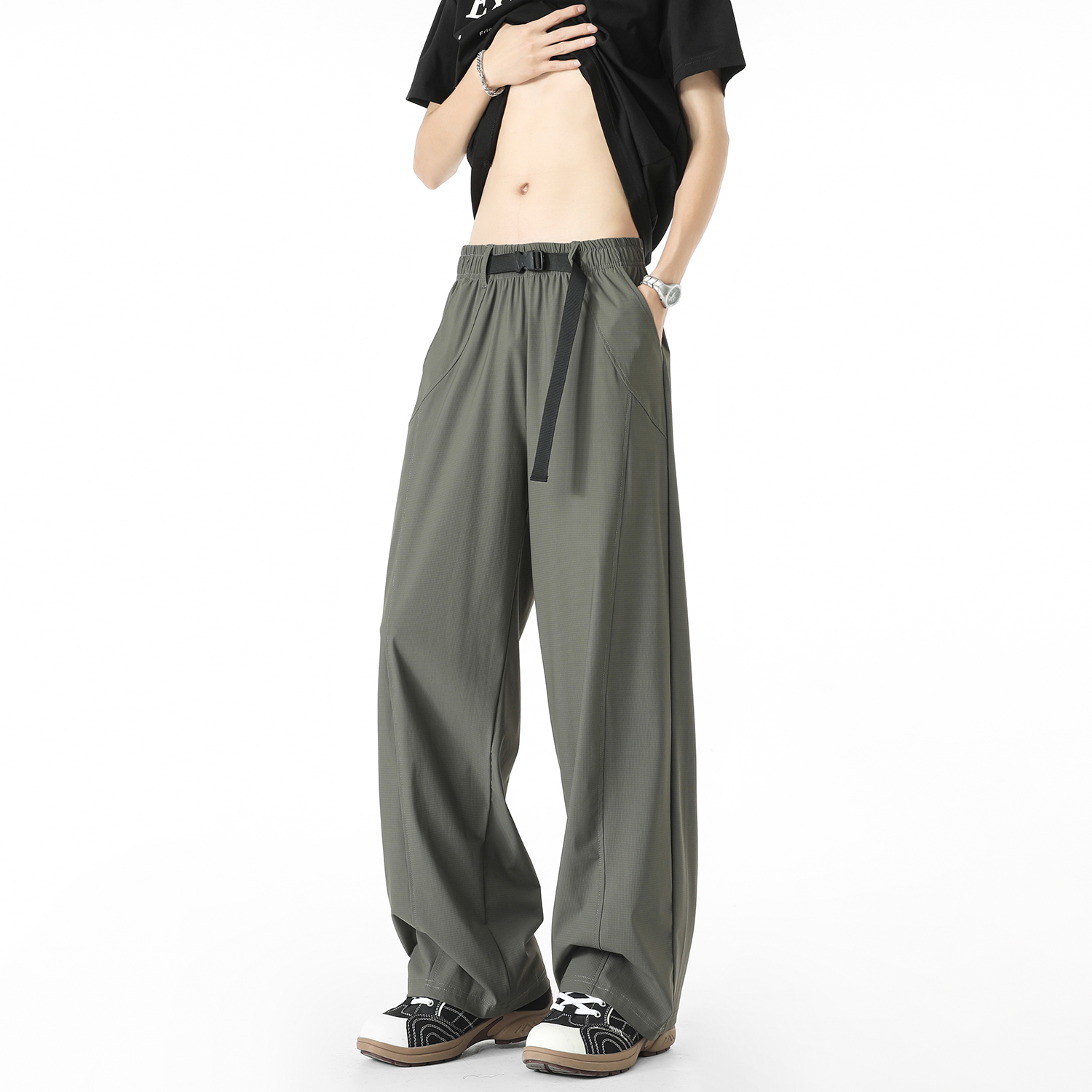 现货5K冰丝裤【冰川格】夏季薄款男士直筒裤透气速干K182P28控59，商品下架区商品下架区，电商A030