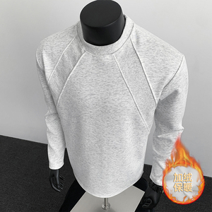 1w件420g曼巴棉加绒2026春款拼接长袖T恤上衣假模特T2598-JR特P19，男装T恤，电商A030