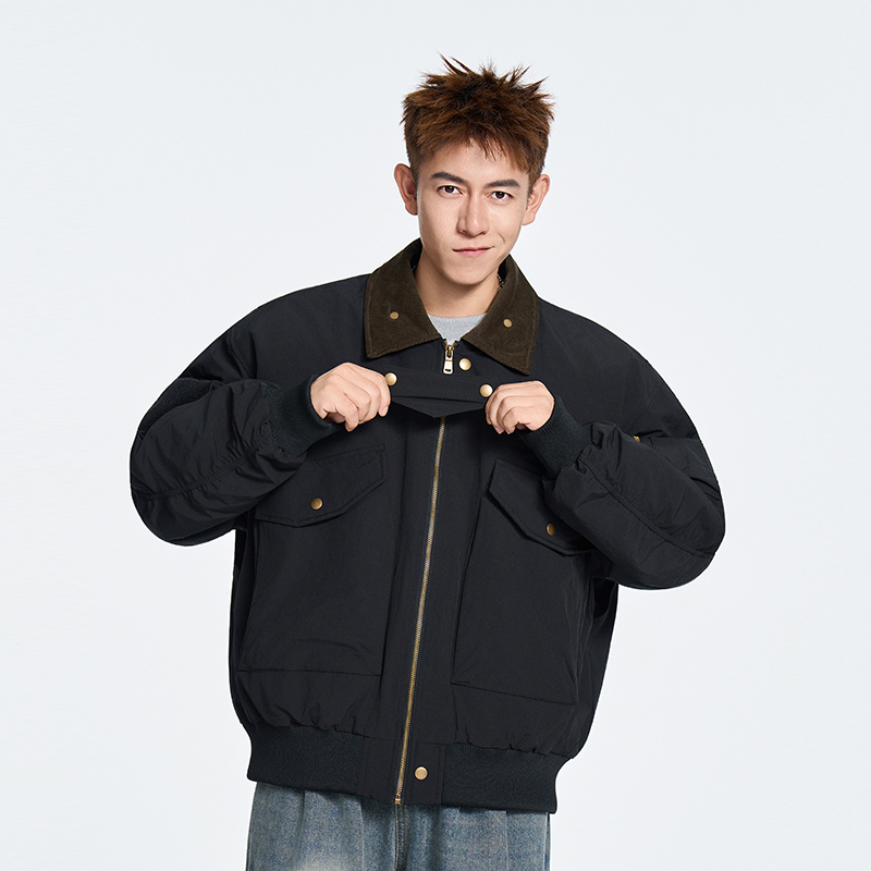 1000件+90白鸭绒冬季翻领休闲工装袋羽绒外套无影墙Y99338P230，男装工装外套，电商A030