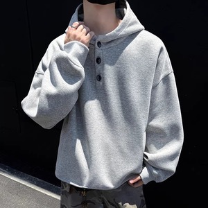 3k件+350g华棉 2026春高街连帽扣子套头卫衣 高街 WY609 特P35，男装卫衣，电商A030
