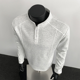 2026春款280g重磅竖领亨利领长袖T恤黑人假模T2595P19，男装T恤，电商A030