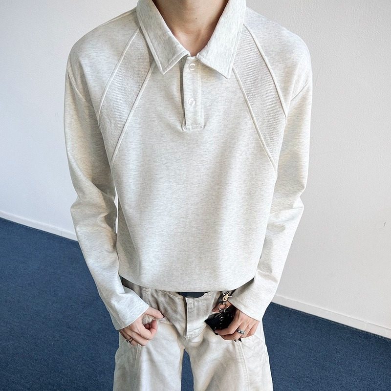 5w+280g2026春款曼巴棉重磅POLO衫翻领长袖T恤室内模特T2599P19,男装T恤,电商A030