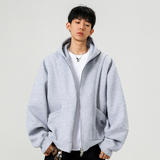 5k件+420g华棉2026春设计感双拉链连帽卫衣外套无影墙WY607特P45，女装短外套，电商A030