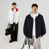 9w件+330g华棉2026春款拼色连帽开衫卫衣无影墙WY616P36，男装卫衣，电商A030