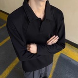 5w+280g2026春款曼巴棉重磅POLO衫翻领长袖T恤高街T2599特P18，男装T恤，电商A030