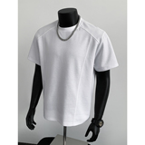 5千件曼巴棉250g2026春款拼接结构圆领短袖T恤假模特T2520P14，男装T恤，电商A030