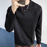 2W件+280g曼巴棉2026春款解构拼接长袖T恤室内模特T2598特P15，男装T恤，电商A030